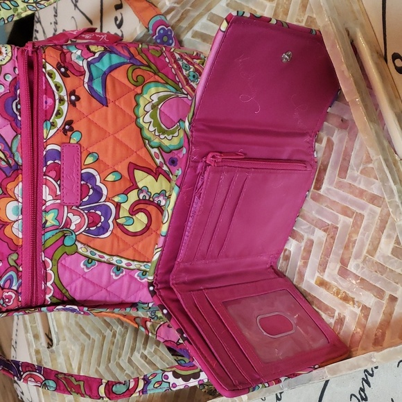 Vera Bradley Hot Pink Fushia Crossbody Set with Wallet - Picture 7 of 14